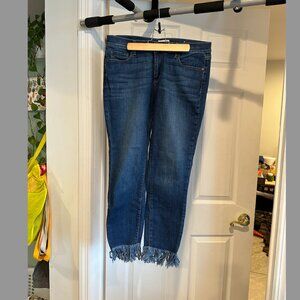 LOFT Frayed Hem Skinny Jeans | Size 10 | Stretch Denim Blue